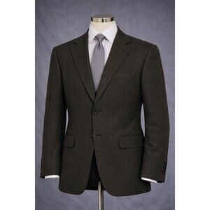Size - Medium Alfani 40R Olive Green Woolmark 100% Wool Houndstooth Blazer